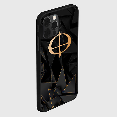 Чехол iPhone 12 Pro Ozzy Osbourne golden poly / 3D-Черный – фото 2