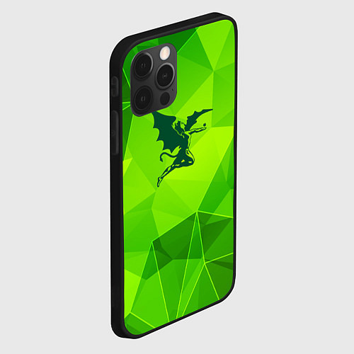 Чехол iPhone 12 Pro Black Sabbath green poly / 3D-Черный – фото 2