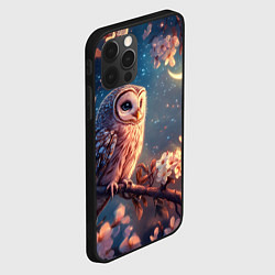 Чехол для iPhone 12 Pro Сова и месяц, цвет: 3D-черный — фото 2
