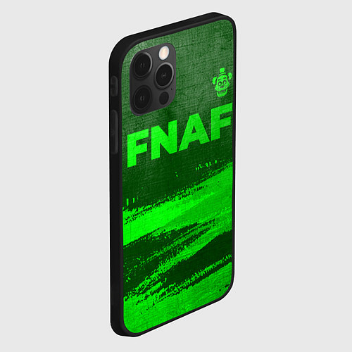 Чехол iPhone 12 Pro FNAF - green gradient посередине / 3D-Черный – фото 2