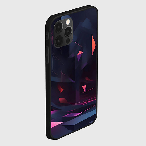 Чехол iPhone 12 Pro Абстрактный вихрь / 3D-Черный – фото 2