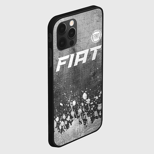 Чехол iPhone 12 Pro Fiat - grey gradient посередине / 3D-Черный – фото 2