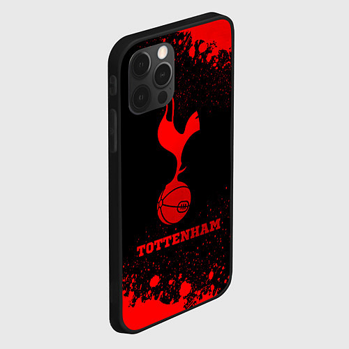 Чехол iPhone 12 Pro Tottenham - red gradient / 3D-Черный – фото 2