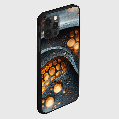 Чехол iPhone 12 Pro Космическая выпуклая текстура / 3D-Черный – фото 2