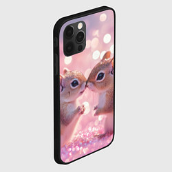 Чехол для iPhone 12 Pro Белочки целуются, цвет: 3D-черный — фото 2