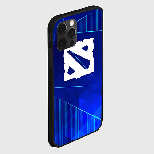 Чехол iPhone 12 Pro Dota blue poly / 3D-Черный – фото 2