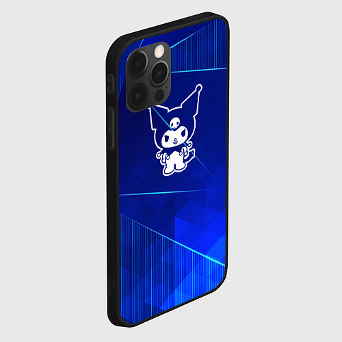 Чехол iPhone 12 Pro Kuromi blue poly / 3D-Черный – фото 2