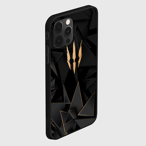 Чехол iPhone 12 Pro The Witcher golden poly / 3D-Черный – фото 2