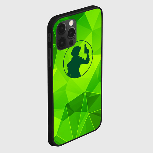 Чехол iPhone 12 Pro Cowboy Bebop green poly / 3D-Черный – фото 2