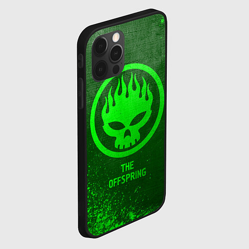 Чехол iPhone 12 Pro The Offspring - green gradient / 3D-Черный – фото 2