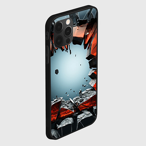 Чехол iPhone 12 Pro Разбитые плиты из стекла / 3D-Черный – фото 2