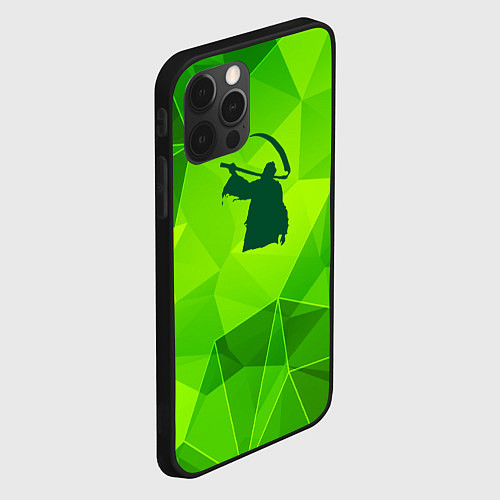 Чехол iPhone 12 Pro Children of Bodom green poly / 3D-Черный – фото 2