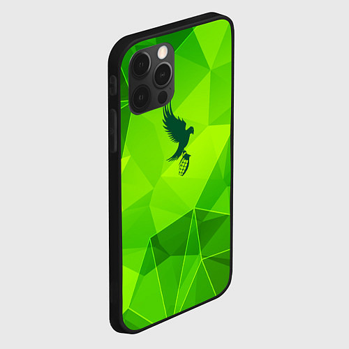 Чехол iPhone 12 Pro Hollywood Undead green poly / 3D-Черный – фото 2