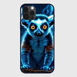 Чехол для iPhone 12 Pro Лемур и удар молнии, цвет: 3D-черный