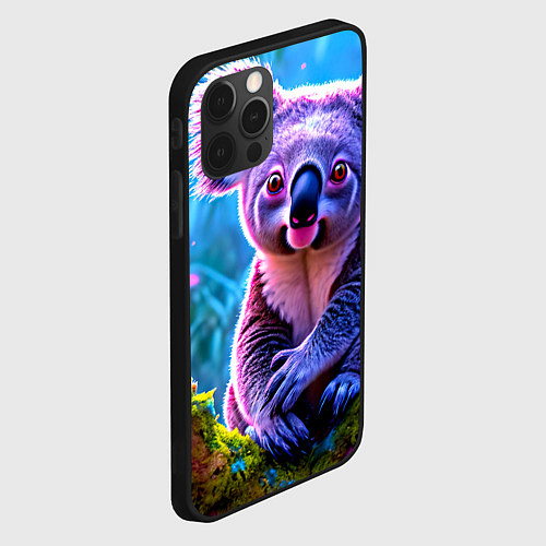 Чехол iPhone 12 Pro Коала на дереве / 3D-Черный – фото 2