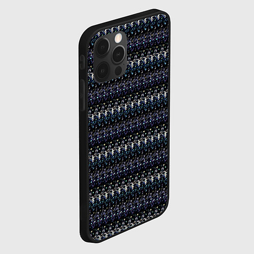Чехол iPhone 12 Pro Чёрный с полосатым узором паттерн / 3D-Черный – фото 2