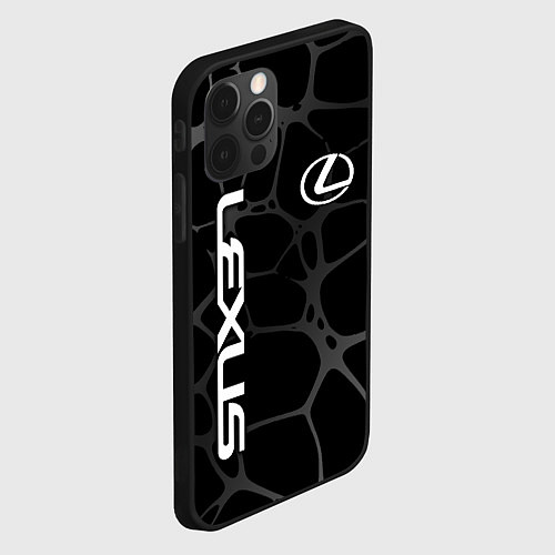 Чехол iPhone 12 Pro Lexus - монохромный / 3D-Черный – фото 2