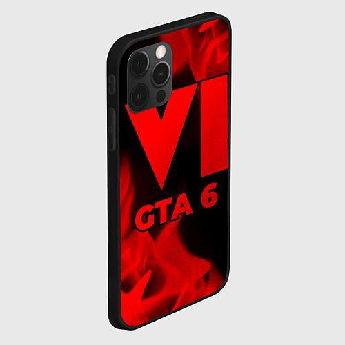 Чехол iPhone 12 Pro GTA 6 - red gradient / 3D-Черный – фото 2