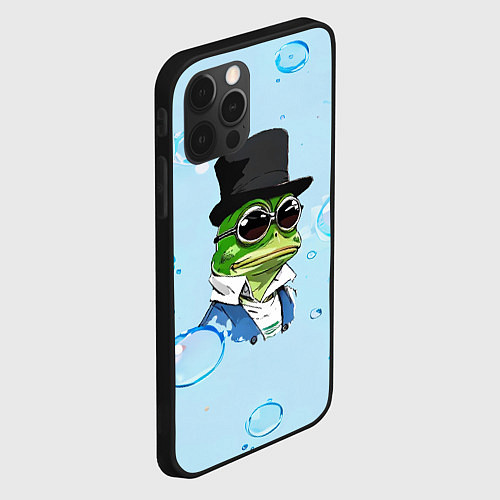 Чехол iPhone 12 Pro Pepe в шляпе / 3D-Черный – фото 2