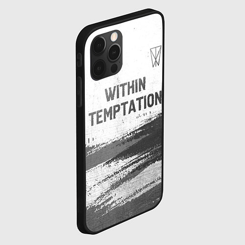 Чехол iPhone 12 Pro Within Temptation - white gradient посередине / 3D-Черный – фото 2