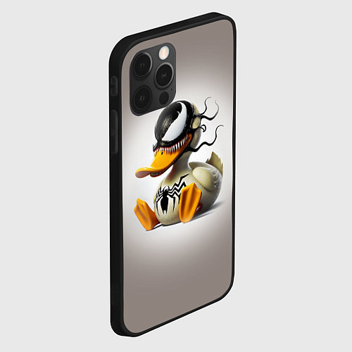 Чехол iPhone 12 Pro Venom Duck - ai art fantasy / 3D-Черный – фото 2