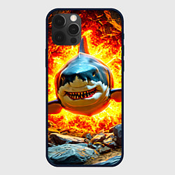 Чехол для iPhone 12 Pro Акула в огне, цвет: 3D-черный