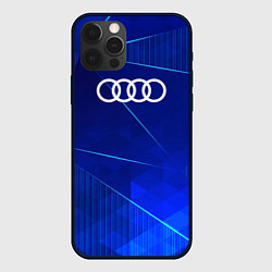 Чехол для iPhone 12 Pro Audi blue poly, цвет: 3D-черный