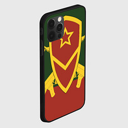 Чехол для iPhone 12 Pro Мотострелковые войска: герб со щитом, цвет: 3D-черный — фото 2
