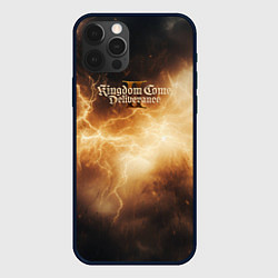 Чехол для iPhone 12 Pro Kingdom Come Deliverance 2 желтые молнии, цвет: 3D-черный