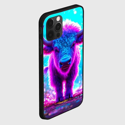 Чехол iPhone 12 Pro Белый буйвол / 3D-Черный – фото 2