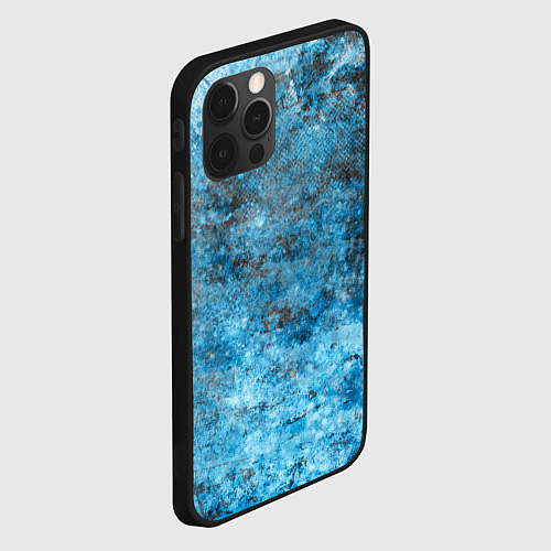 Чехол iPhone 12 Pro Абстракция - blue ice / 3D-Черный – фото 2