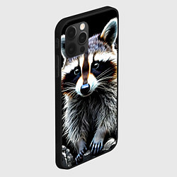 Чехол для iPhone 12 Pro Енот на черном, цвет: 3D-черный — фото 2