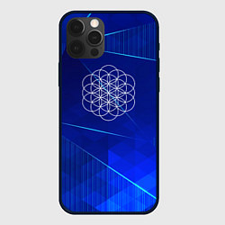 Чехол для iPhone 12 Pro Coldplay blue poly, цвет: 3D-черный