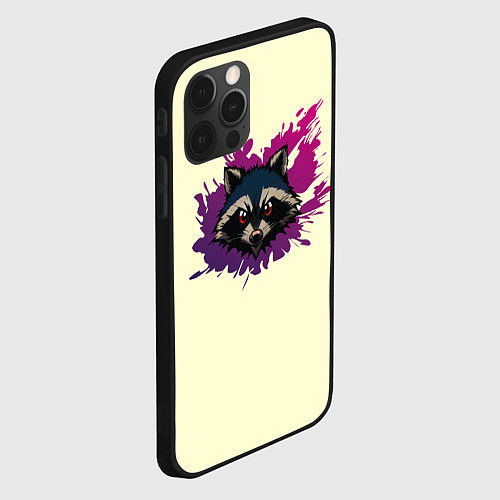 Чехол iPhone 12 Pro Дикий енот / 3D-Черный – фото 2