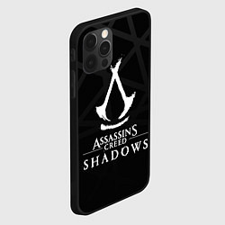 Чехол для iPhone 12 Pro Assassins creed shadows - монохромный, цвет: 3D-черный — фото 2