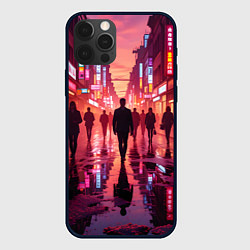 Чехол для iPhone 12 Pro Вечерний мегаполис, цвет: 3D-черный