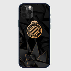 Чехол для iPhone 12 Pro Club Brugge golden poly, цвет: 3D-черный