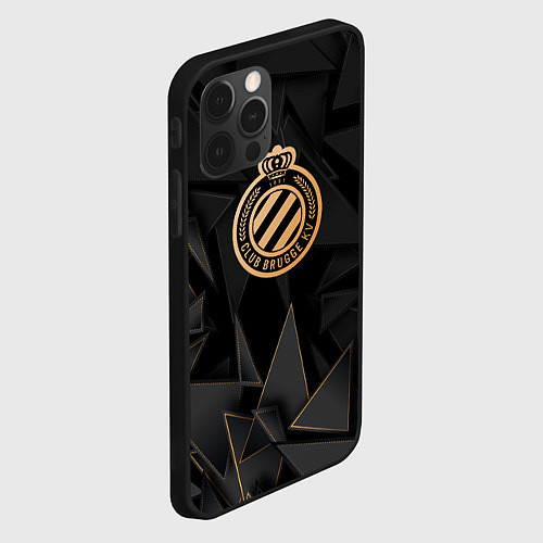 Чехол iPhone 12 Pro Club Brugge golden poly / 3D-Черный – фото 2