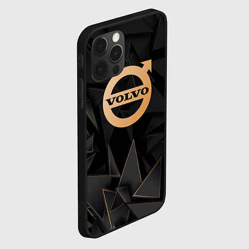 Чехол iPhone 12 Pro Volvo golden poly / 3D-Черный – фото 2
