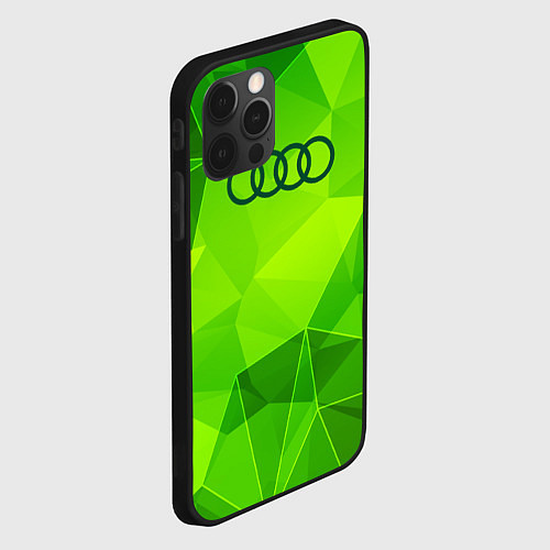 Чехол iPhone 12 Pro Audi green poly / 3D-Черный – фото 2