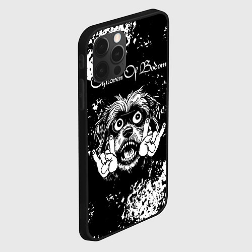Чехол iPhone 12 Pro Children of Bodom рок пес / 3D-Черный – фото 2
