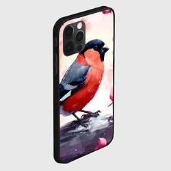Чехол для iPhone 12 Pro Снегирь в цветах, цвет: 3D-черный — фото 2