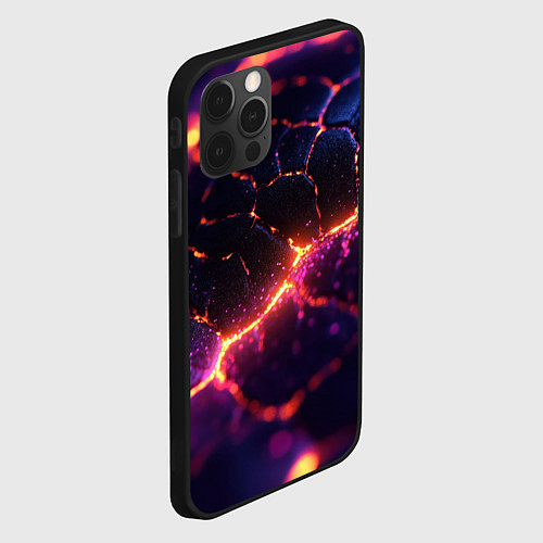Чехол iPhone 12 Pro Текстура вулкана / 3D-Черный – фото 2
