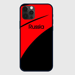 Чехол для iPhone 12 Pro Russia красно-чёрный, цвет: 3D-черный