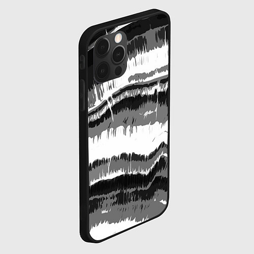 Чехол iPhone 12 Pro Чёрно-белая абстракция / 3D-Черный – фото 2