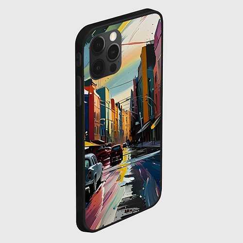 Чехол iPhone 12 Pro Улица в стиле экспрессионизм / 3D-Черный – фото 2