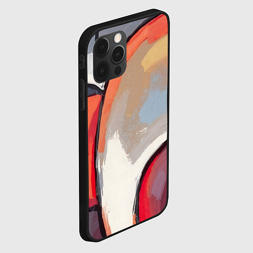 Чехол iPhone 12 Pro Абстракция с кругами / 3D-Черный – фото 2