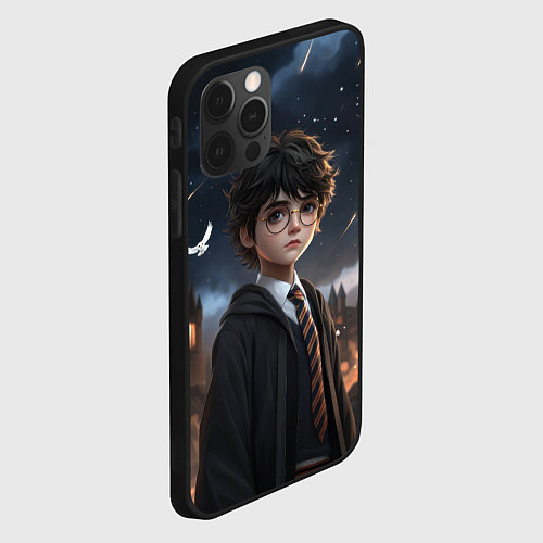 Чехол iPhone 12 Pro Серьезный Гарри Поттер / 3D-Черный – фото 2