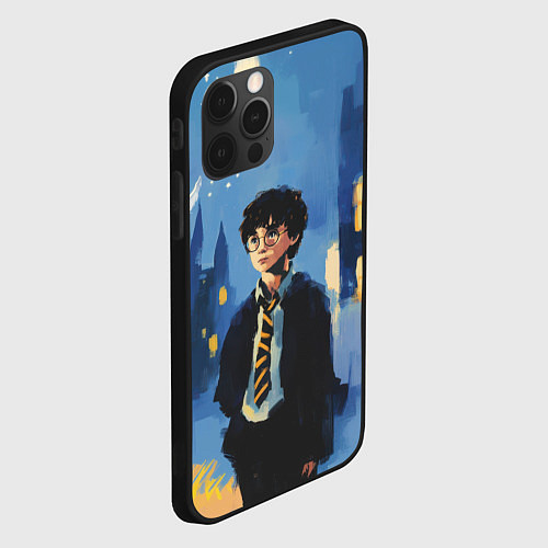 Чехол iPhone 12 Pro Гарри Поттер рисунок акварелью / 3D-Черный – фото 2