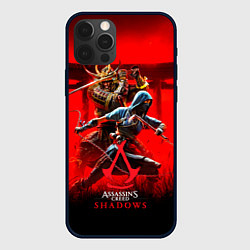 Чехол для iPhone 12 Pro Assassins Creed Shadows - samurai, цвет: 3D-черный